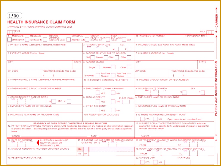 Cms 1500 Insurance Claim Form Filler ware Version Pdf By inside Cms 1500 Form Pdf 744558