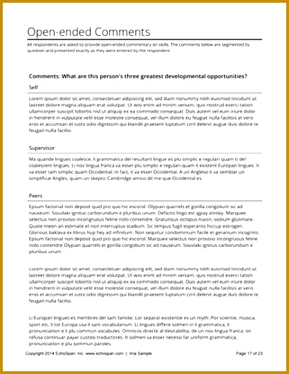 360 degree feedback sample report 541418