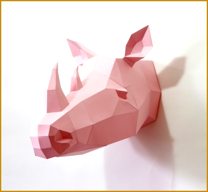 Artist Designs DIY Paper Templates for Adorable 3D Geometric Animals 620670