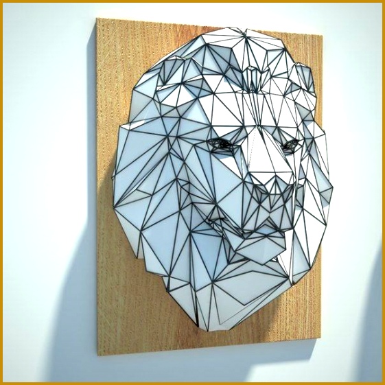 Lion Head Wall Hanging Free Paper Craft Download 561561