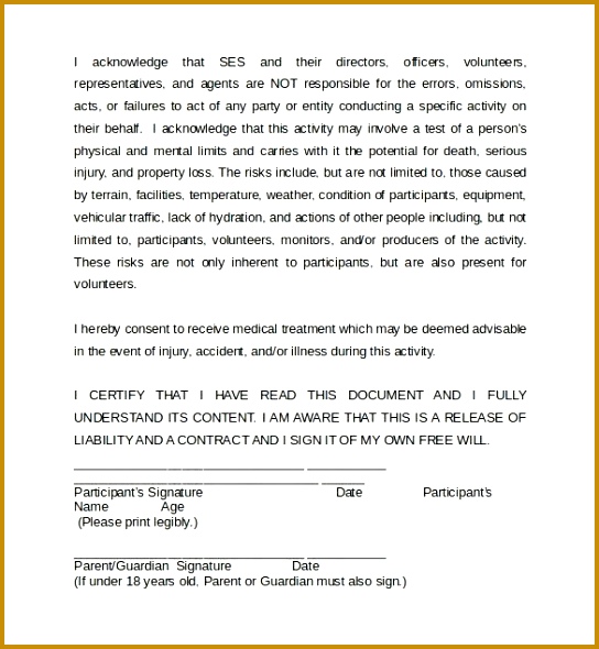 Liability Release Form 8 Samples Examples & Formats 590544