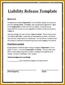 Details of Liability Release Template 279214