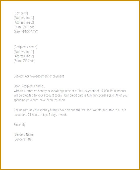 Final Payment Acknowledgement Letter Template 678558