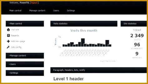 Simple Admin Panel Template 271474