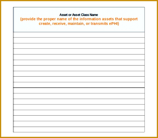 Risk Analysis Inventory Asset List XLS 544474