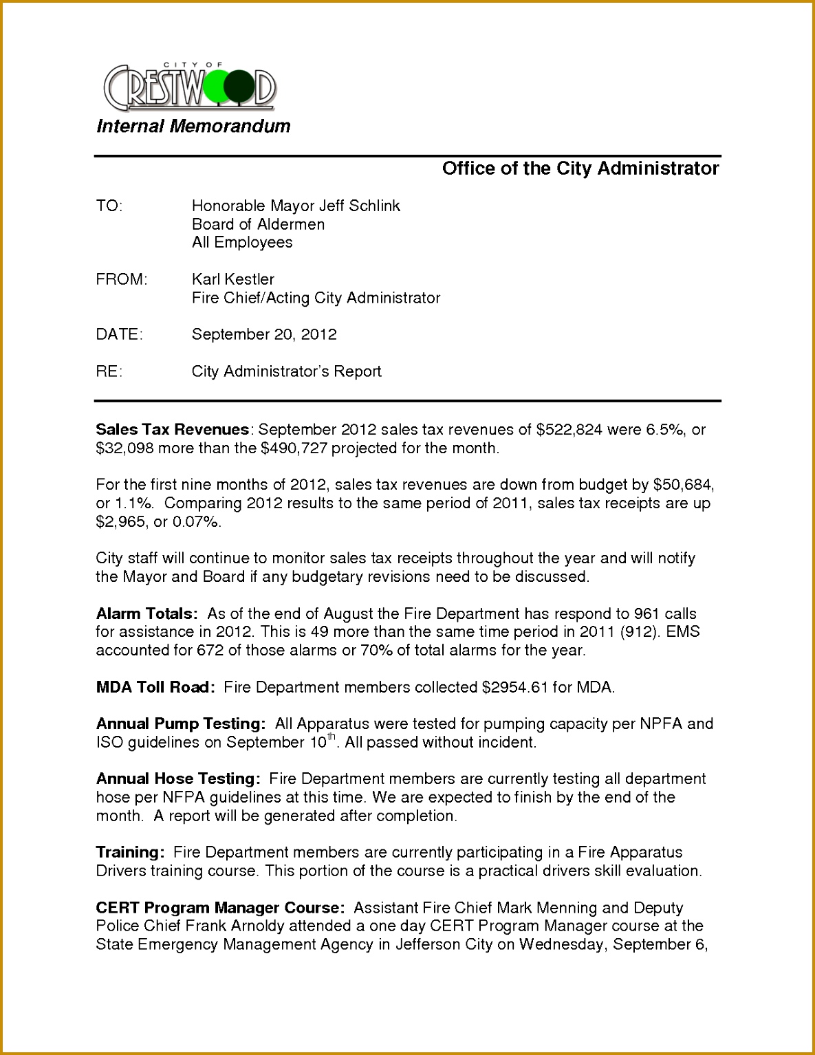 Internal Audit Memo Sample 15341185