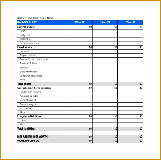 Business Balance Sheet Template Excel Balance Sheet Template 11 Free Word Excel Pdf Documents Ideas 541544