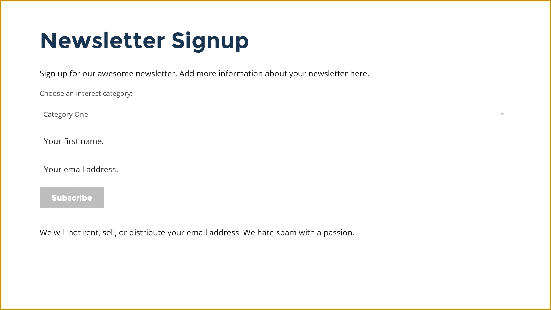 Newsletter Signup Form Template by Ajax Newsletter Signup Form With Auto List Builder Net 17851004