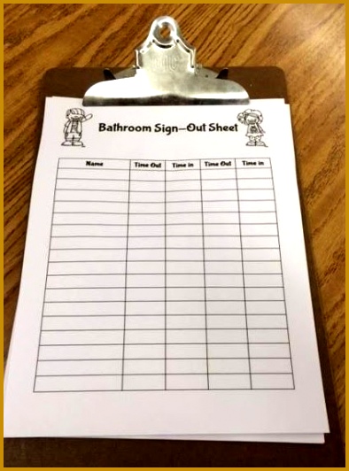 Bathroom Passes and Sign Out Sheets Freebie 394532