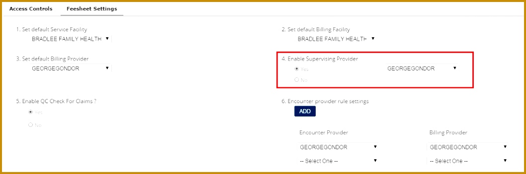 Provider wise or Facility wise template will be shown while entering the charges based on the set up made in fee sheet 3511058