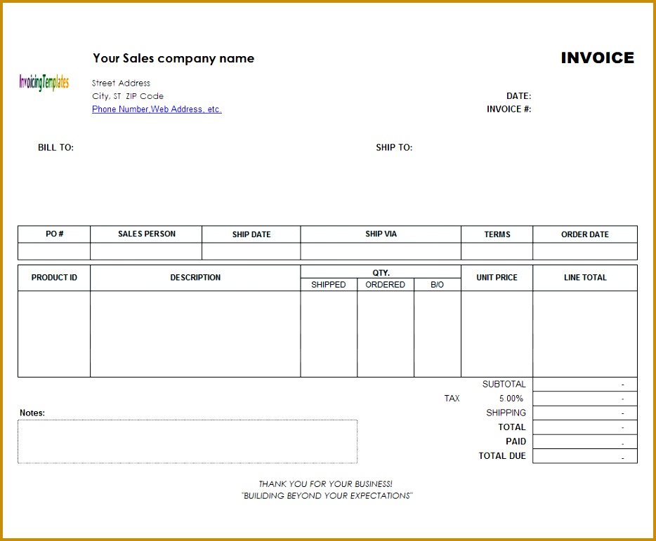 Backorder Billing Form Landscape 771934