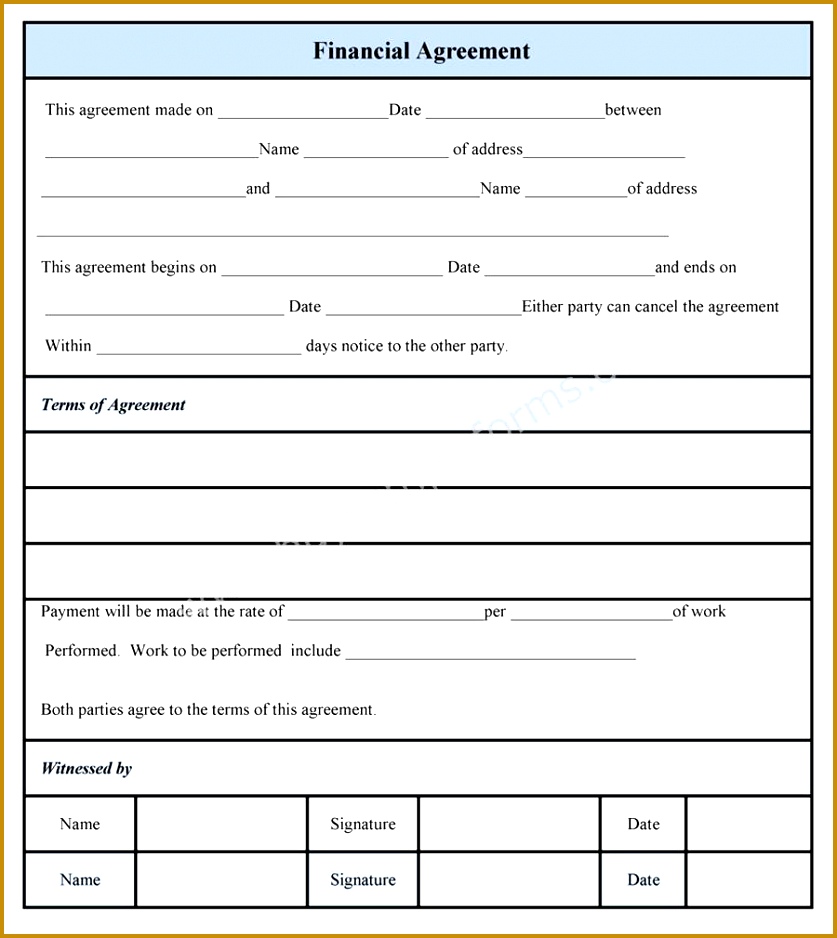 Download Easy to Edit Financial Agreement Form at only $3 00 938837