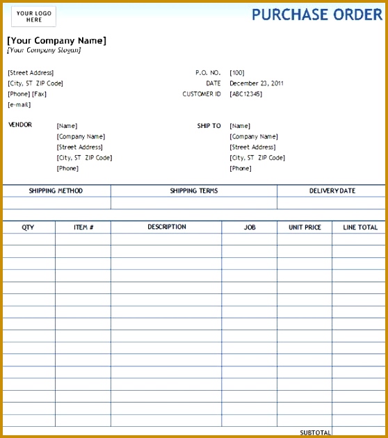Excel Blue Gra nt design Purchase order 630558