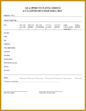 bud proposal template microsoft word Actual Expenditures Summary Bud 358277