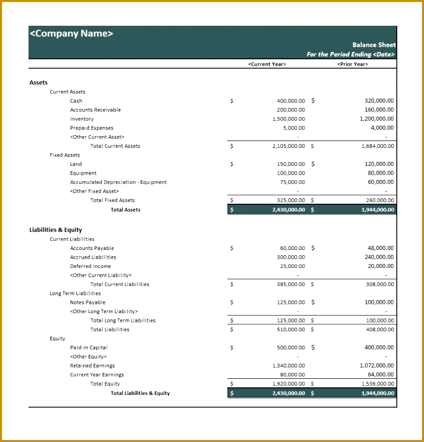 Balance Sheet Examples 909871
