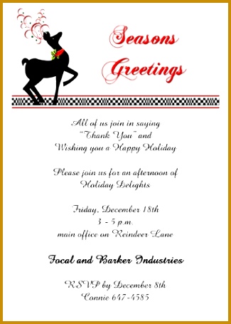 find reindeer and other holiday symbols for your Christmas holiday party invitations for business pany 325455