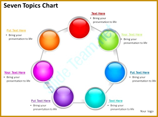 technical ppt presentation topics seven topics chart powerpoint diagrams presentation slides ideas 374504