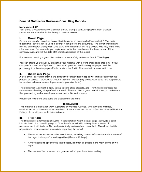 Consulting Report Outline 678558