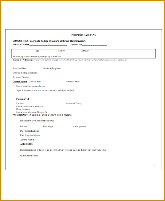 Pediatric Nursing Care Plan 678558