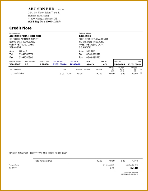 Credit Note For Invoice Template Ideas Format Excel Gst Ready Account Software S Credit Invoice Template 809624