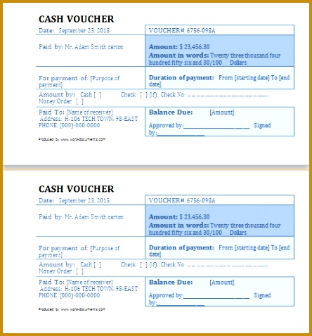 cash voucher template 478444