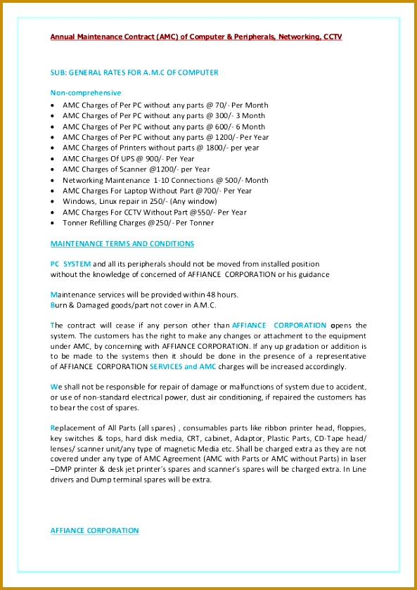 AMC Proposal vfi30 PUTER & LAPTOPS ON RENT AFFIANCE CORPORATION 3 839593
