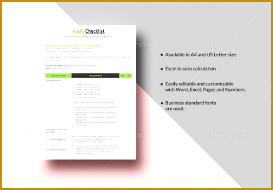 Audit Checklist Template 389558