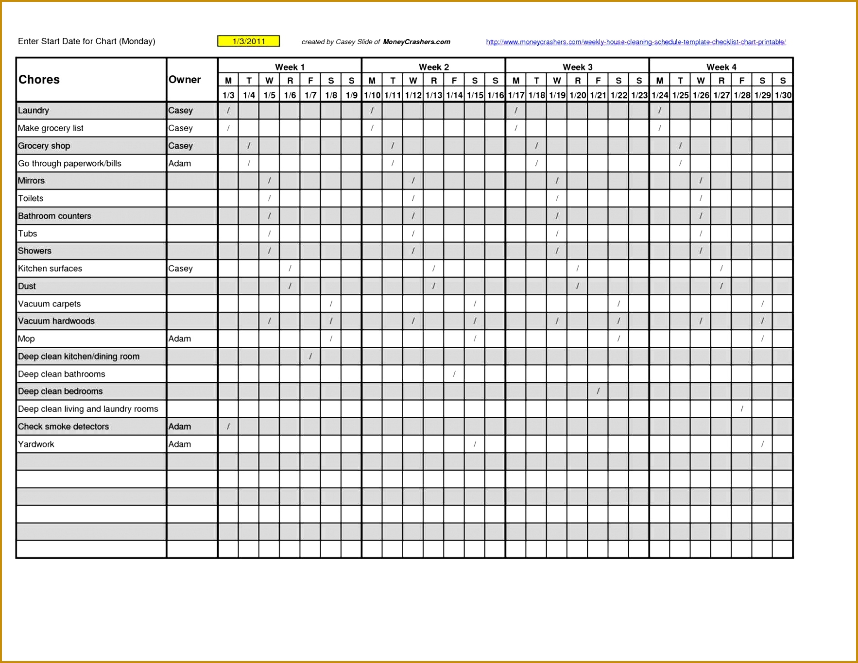 Bathroom Cleaning Schedule Templates 13651766