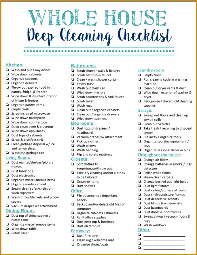 How to Enjoy Deep Cleaning Your House Free Checklist Cleaning Kit 684886