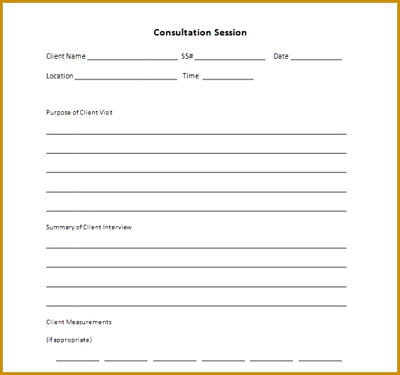 Personal trainer consultation session form 529564
