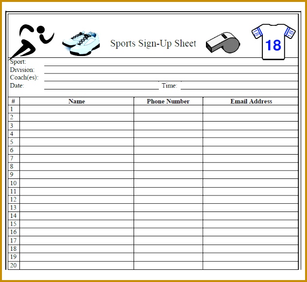 line Signup Sheet Template 580632