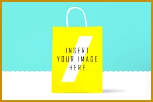 Yellow paper bag mock up 209314