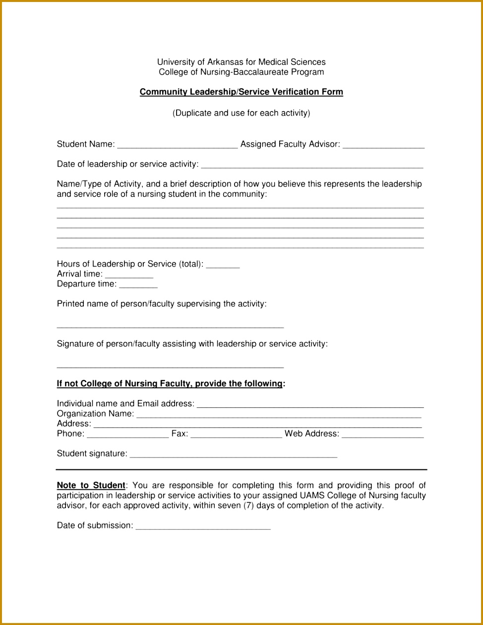 Service Verification Forms munity Hours Form Template Leaders munity Service Hours Form Form 1261974