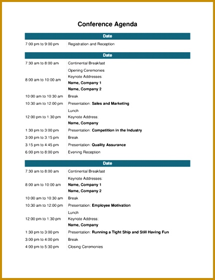 Conference agenda Templates · Agendas Conference agenda 558429