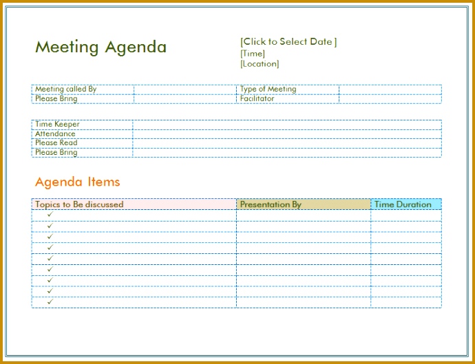 Simple Meeting Agenda Template 690529