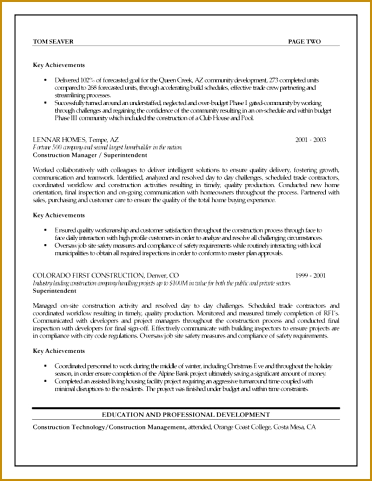 Sample Construction Manager Resume 10 Construction Project Manager Resume 962744