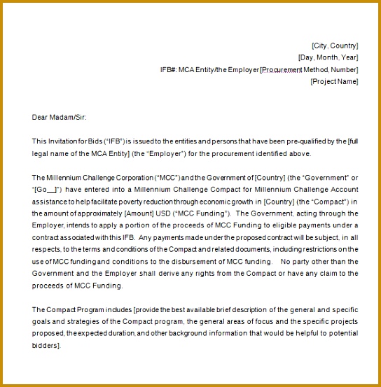 Construction Bid Proposal Word Free Download 553544