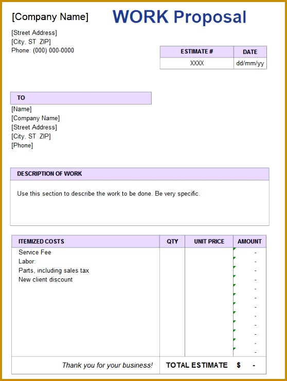 Sample Job Proposal Template 6 Free Documents Download Pdf Doc 558742