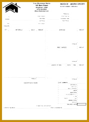Job Invoice Work Order Form Template 245178