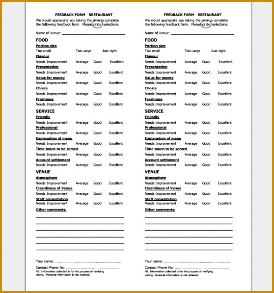 Service Feedback Form 558597