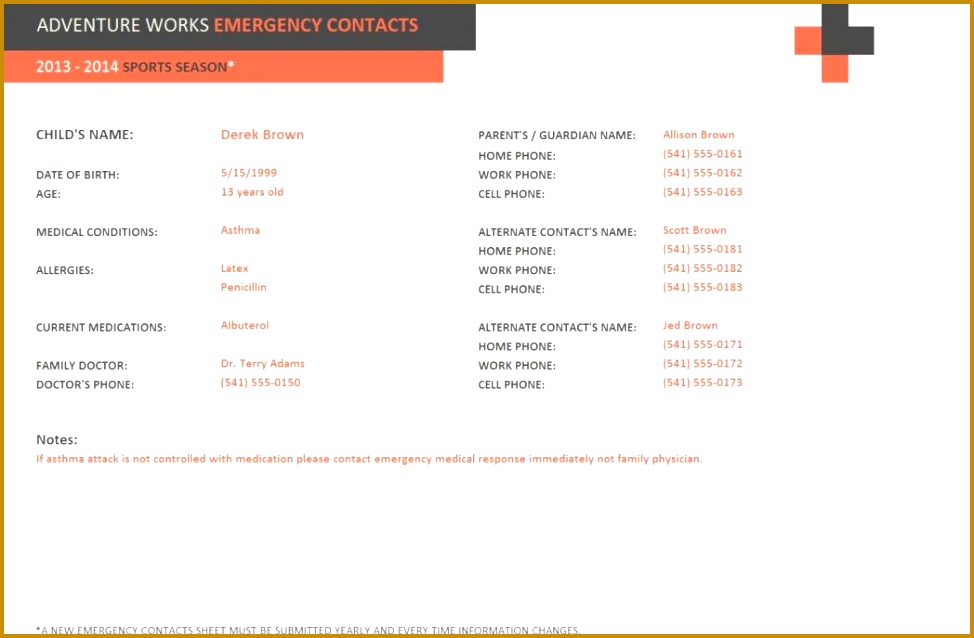 Emergency Contact Form Template For Empl Emergency Contact Form Form 638974