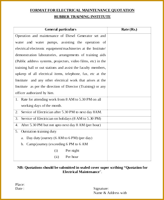 Service Quote Template Work Estimate Free Template 11 Job 678558