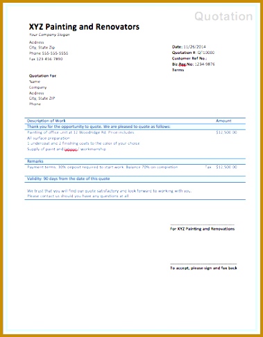 Painting Quote Template 487379