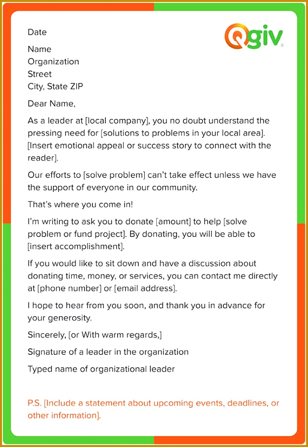 This is a fundraising letter template for a corporate donation request 902623