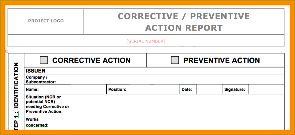corrective action plan template excel 4 432943