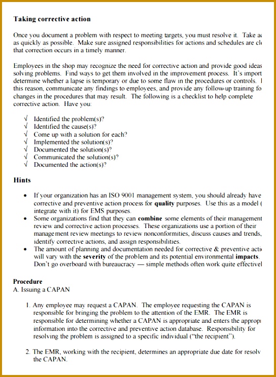 corrective action report template form 5 corrective action report templates free word pdf documents ideas 744544