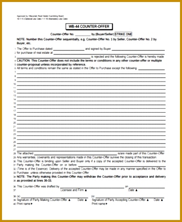 real estate counter offer form 441362