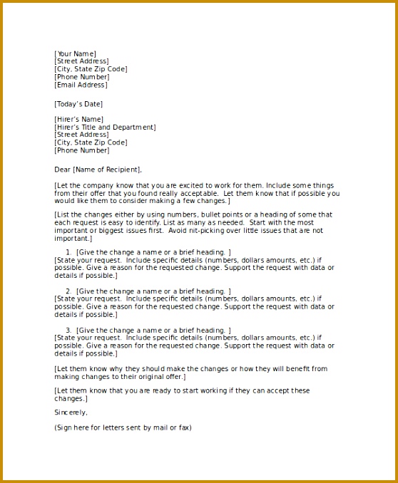 Counter fer Job Letter Sample 678558