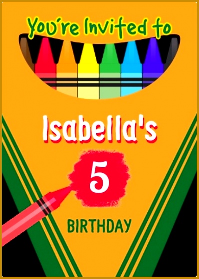 crayon birthday invitations colorful crayon box birthday invitation 558398