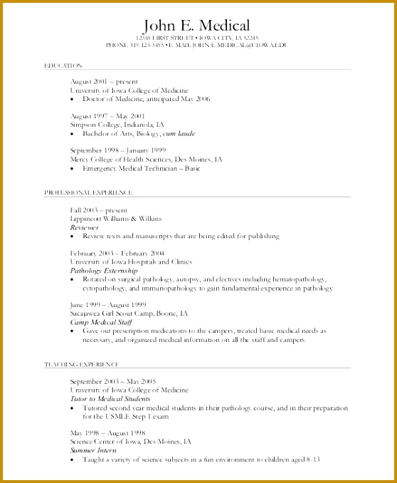 Resume Curriculum Vitae Example Medical Student 100 original sample cv medical residency dermatologist resume samples visualcv 678558